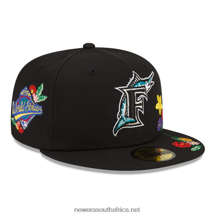 Miami Marlins Visor Bloom Black 59FIFTY Fitted Cap New Era TRBRBN243