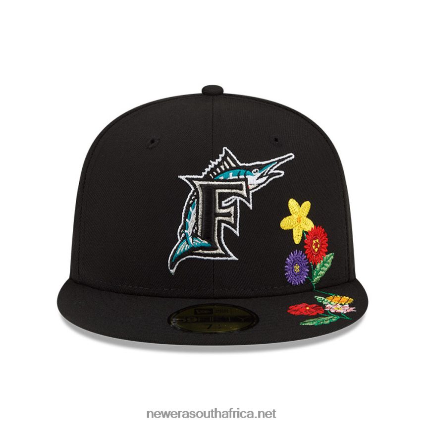Miami Marlins Visor Bloom Black 59FIFTY Fitted Cap New Era TRBRBN243