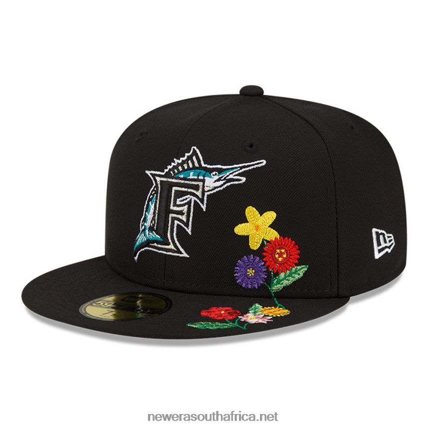 Miami Marlins Visor Bloom Black 59FIFTY Fitted Cap New Era TRBRBN243