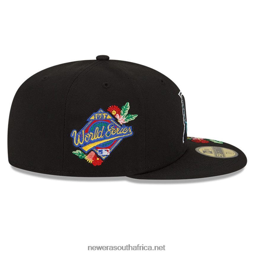 Miami Marlins Visor Bloom Black 59FIFTY Fitted Cap New Era TRBRBN243