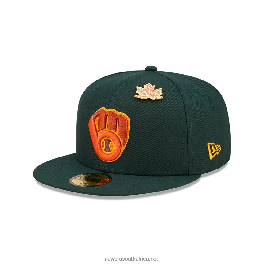 Milwaukee Brewers Leafy Dark Green 59FIFTY Fitted Cap New Era TRBRBN474