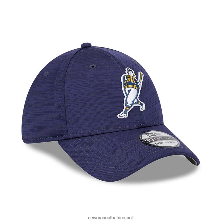 Milwaukee Brewers MLB Clubhouse Blue 39THIRTY Stretch Fit Cap New Era TRBRBN2168