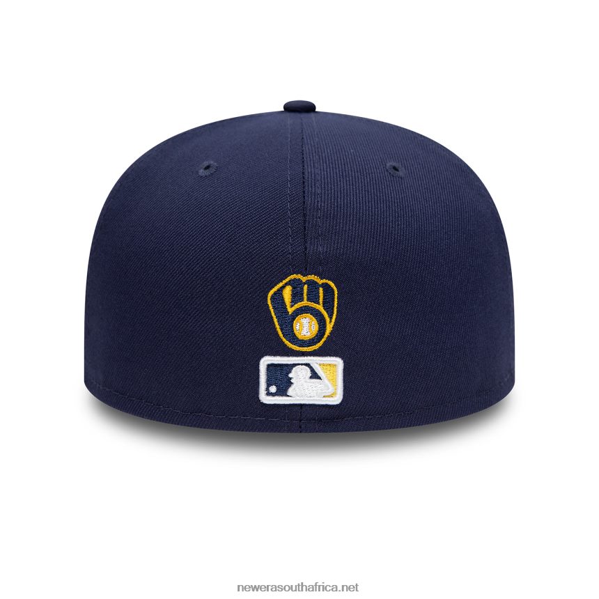 Milwaukee Brewers Side Patch Bloom Blue 59FIFTY Fitted Cap New Era TRBRBN662