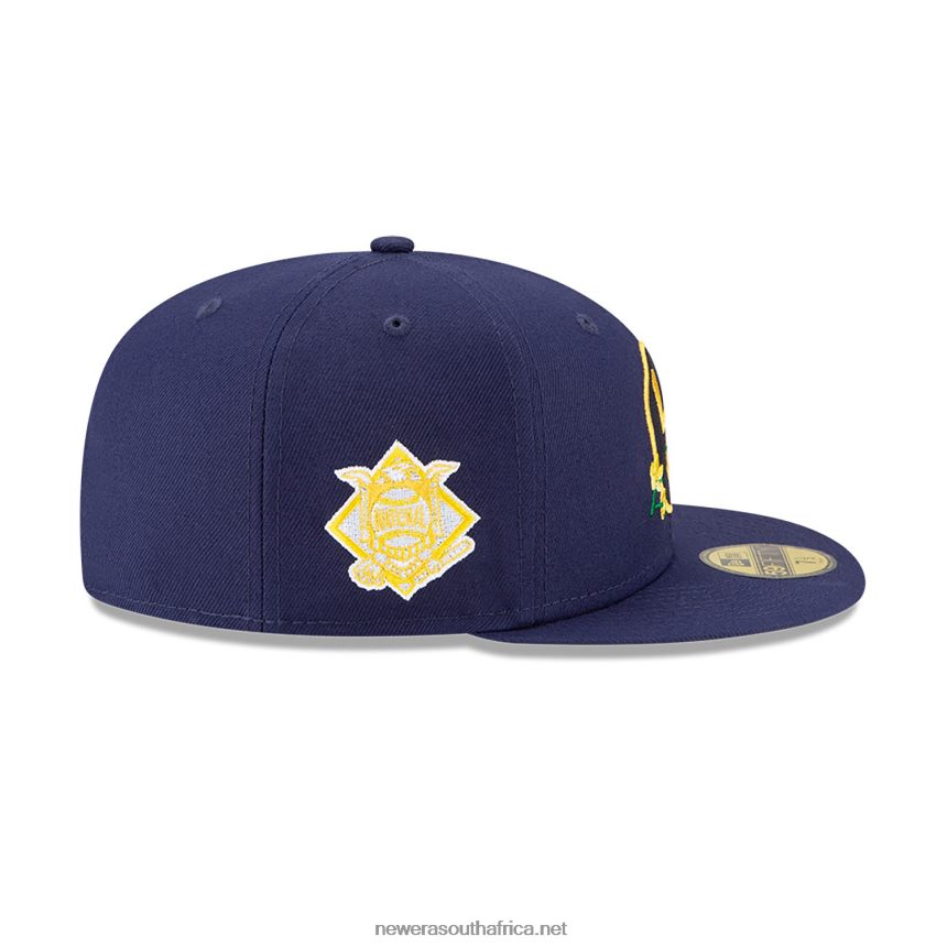 Milwaukee Brewers Side Patch Bloom Blue 59FIFTY Fitted Cap New Era TRBRBN662