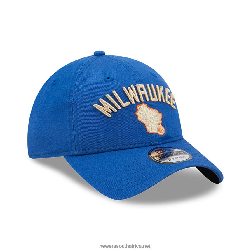 Milwaukee Bucks Authentics City Edition Blue 9TWENTY Adjustable Cap New Era TRBRBN2231