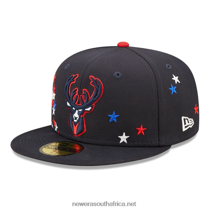 Milwaukee Bucks NBA Americana Navy 59FIFTY Fitted Cap New Era TRBRBN1149
