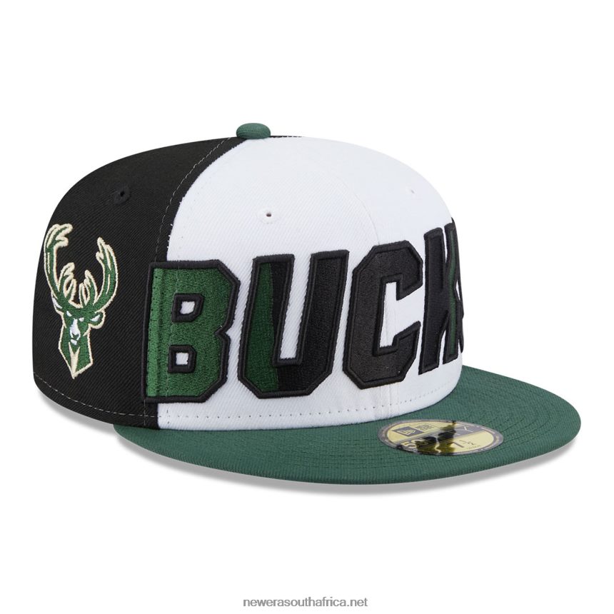 Milwaukee Bucks NBA Back Half Green 59FIFTY Fitted Cap New Era TRBRBN449