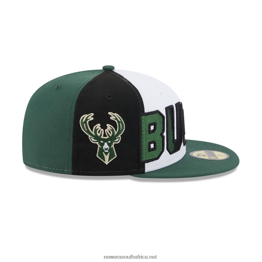 Milwaukee Bucks NBA Back Half Green 59FIFTY Fitted Cap New Era TRBRBN449