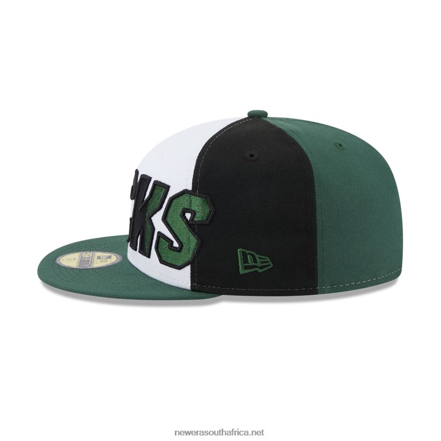 Milwaukee Bucks NBA Back Half Green 59FIFTY Fitted Cap New Era TRBRBN449