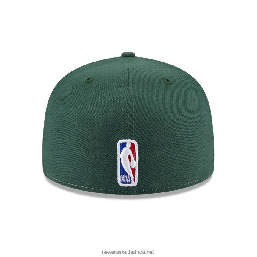 Milwaukee Bucks NBA Back Half Green 59FIFTY Fitted Cap New Era TRBRBN449