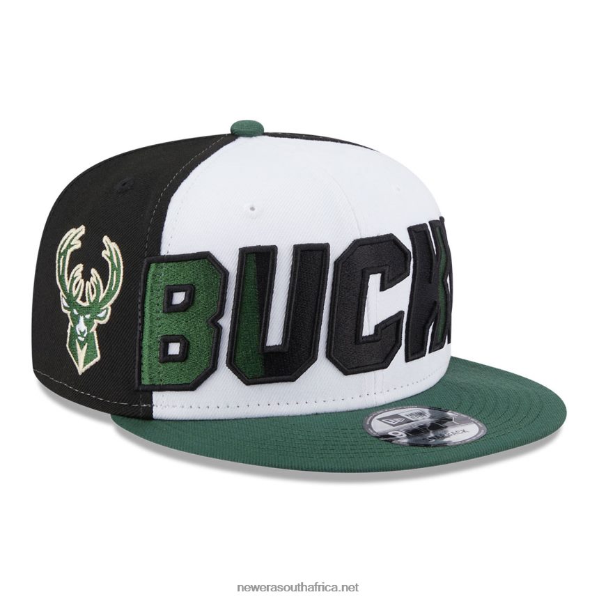 Milwaukee Bucks NBA Back Half Green 9FIFTY Snapback Cap New Era TRBRBN2049
