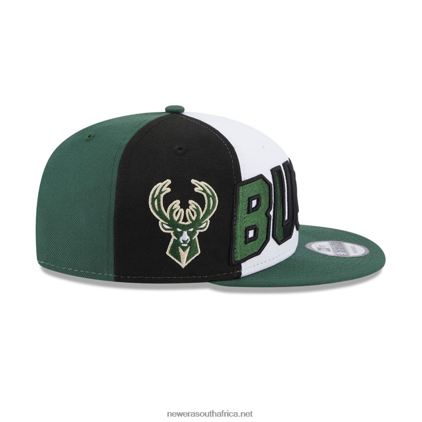 Milwaukee Bucks NBA Back Half Green 9FIFTY Snapback Cap New Era TRBRBN2049