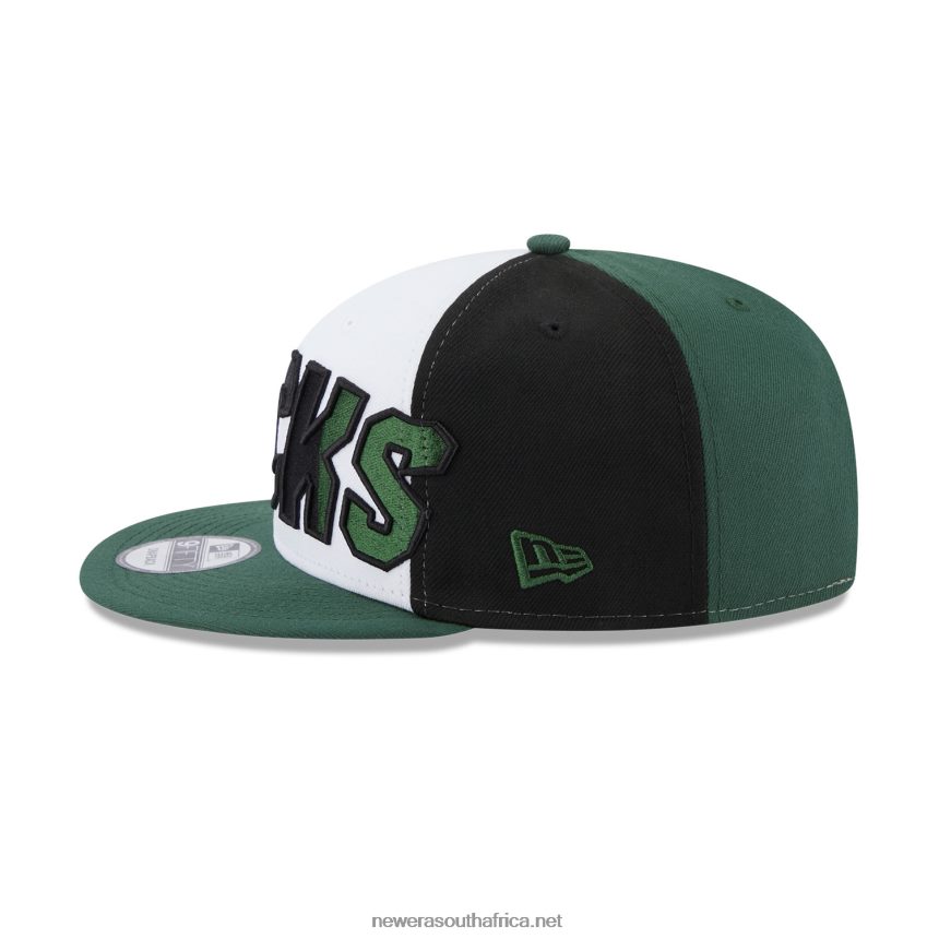 Milwaukee Bucks NBA Back Half Green 9FIFTY Snapback Cap New Era TRBRBN2049