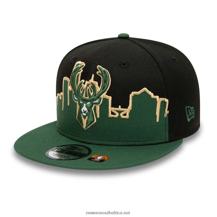 Milwaukee Bucks NBA Tip Off 2022 Black 9FIFTY Snapback Cap New Era TRBRBN2092