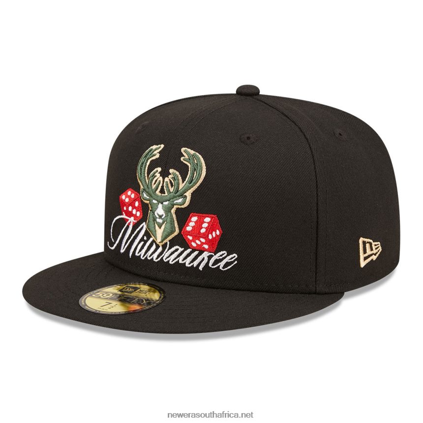 Milwaukee Bucks Roller Black 59FIFTY Fitted Cap New Era TRBRBN95