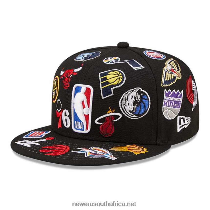 NBA Logo Multi Team Logo Black 59FIFTY Fitted Cap New Era TRBRBN843