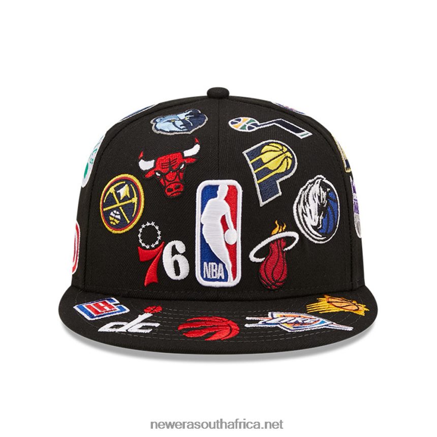 NBA Logo Multi Team Logo Black 59FIFTY Fitted Cap New Era TRBRBN843