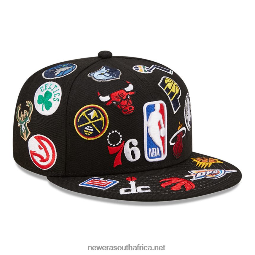 NBA Logo Multi Team Logo Black 59FIFTY Fitted Cap New Era TRBRBN843