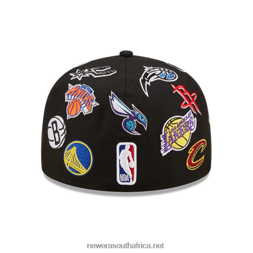 NBA Logo Multi Team Logo Black 59FIFTY Fitted Cap New Era TRBRBN843