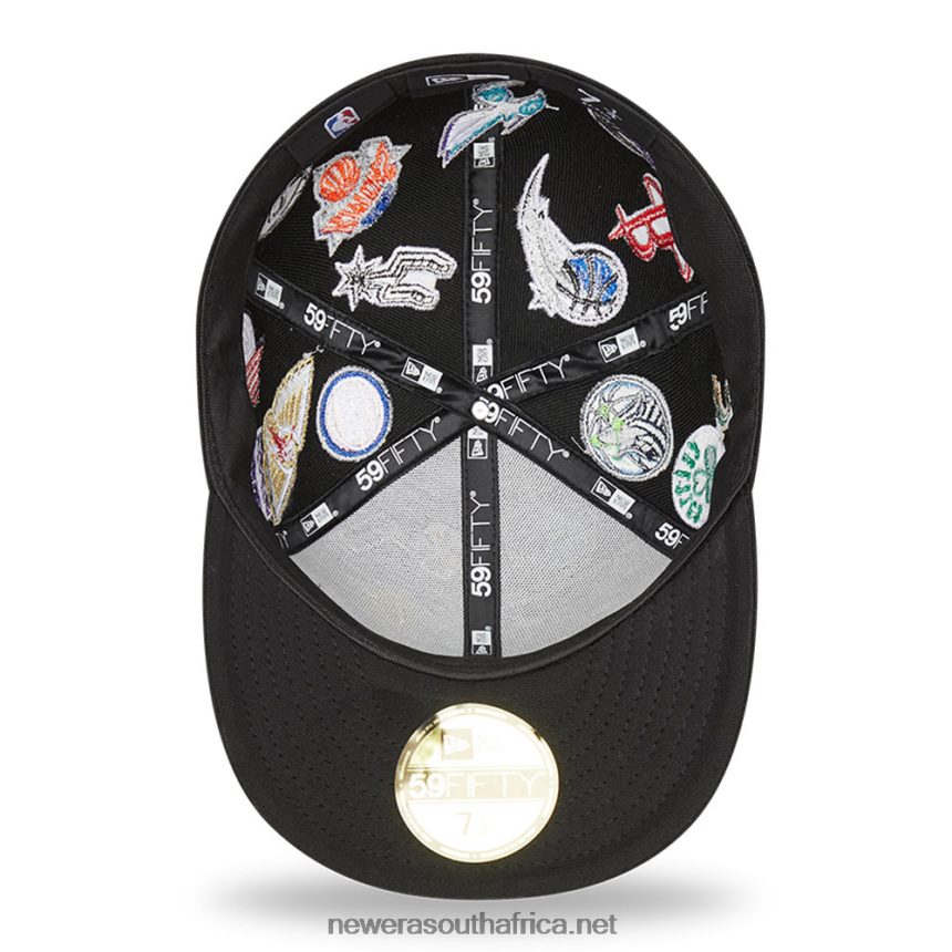 NBA Logo Multi Team Logo Black 59FIFTY Fitted Cap New Era TRBRBN843