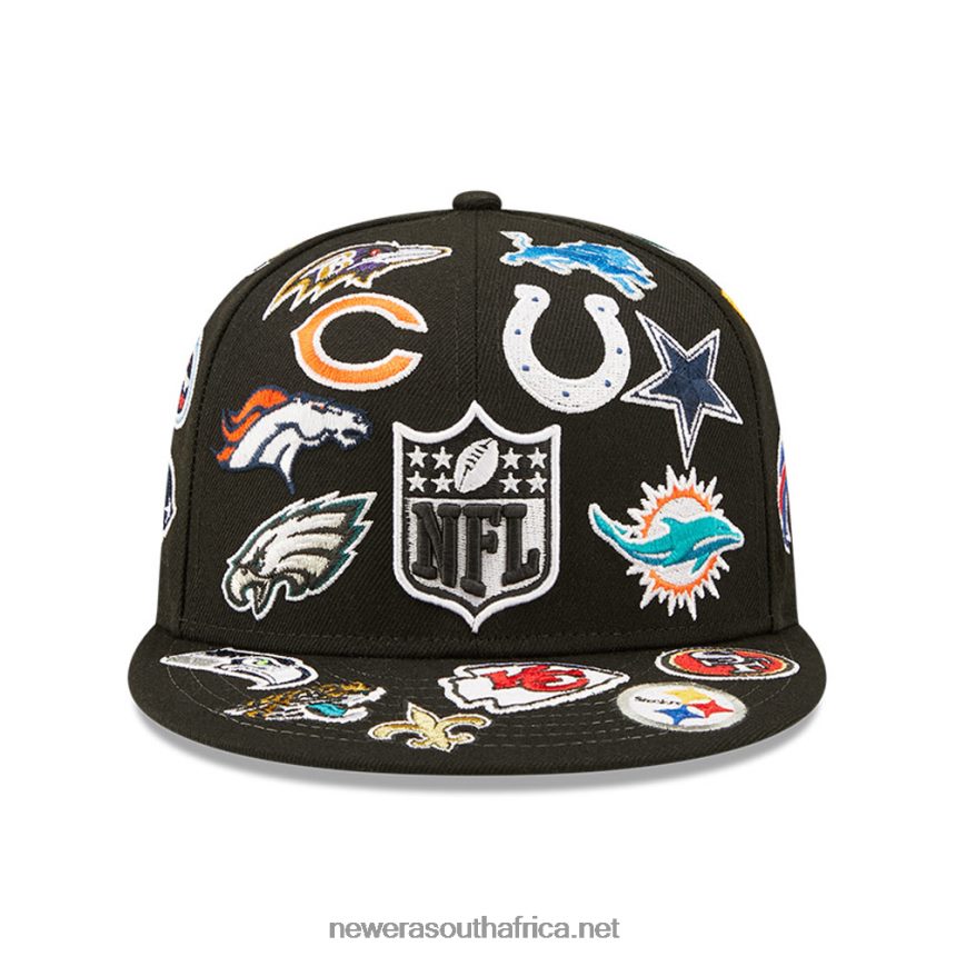 NFL Multi Team Logo Black 59FIFTY Fitted Cap New Era TRBRBN1262