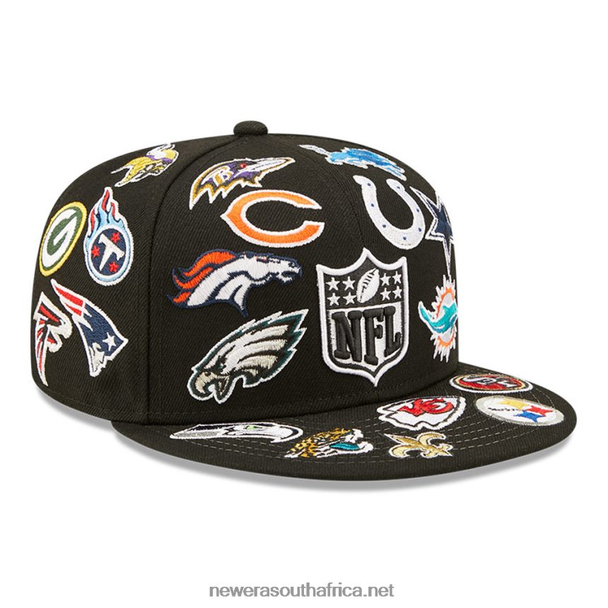 NFL Multi Team Logo Black 59FIFTY Fitted Cap New Era TRBRBN1262