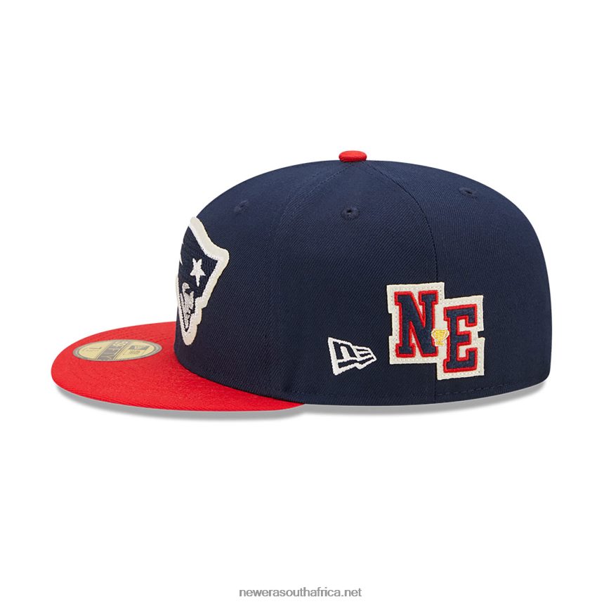 New England Patriots NE Letterman Navy 59FIFTY Fitted Cap New Era TRBRBN282