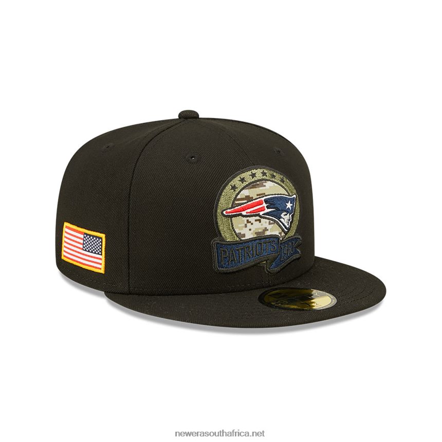 New England Patriots NFL Salute to Service Black 59FIFTY Fitted Cap New Era TRBRBN761