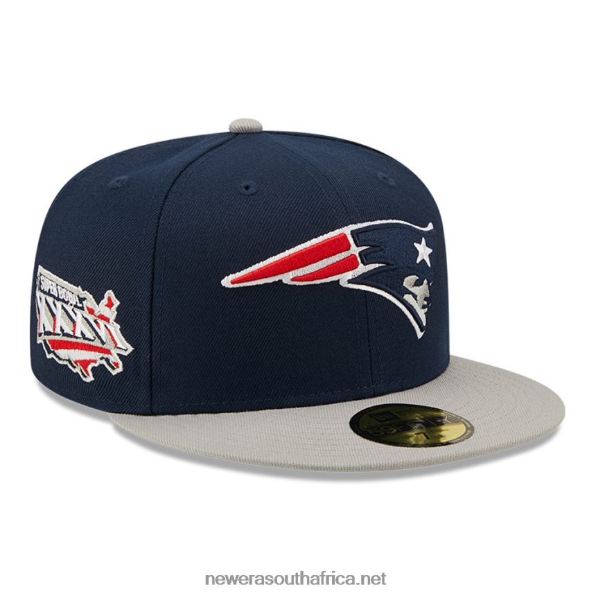 New England Patriots NFL Side Patch Navy 59FIFTY Fitted Cap New Era TRBRBN1384