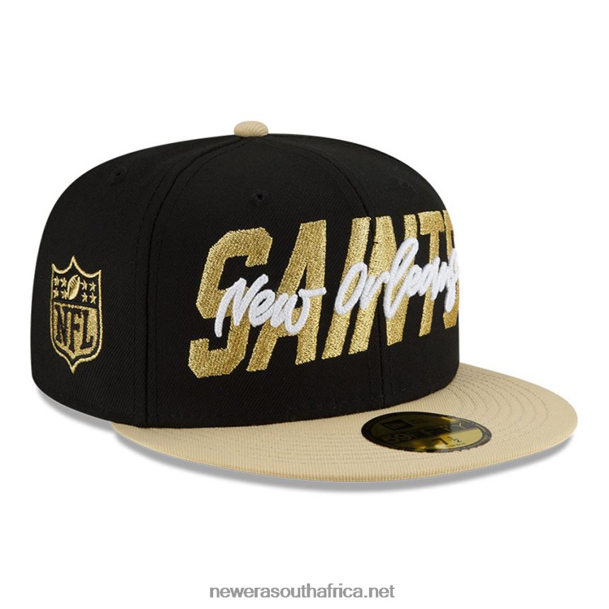 New Orleans Saints NFL Draft Black 59FIFTY Fitted Cap New Era TRBRBN615