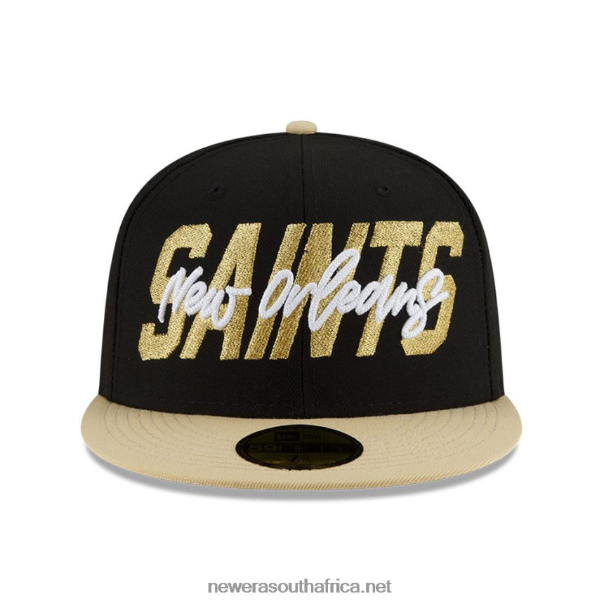 New Orleans Saints NFL Draft Black 59FIFTY Fitted Cap New Era TRBRBN615