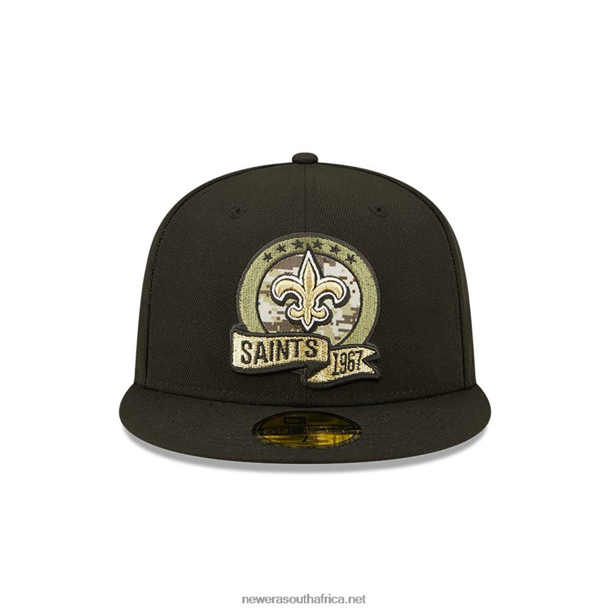 New Orleans Saints NFL Salute to Service Black 59FIFTY Fitted Cap New Era TRBRBN151