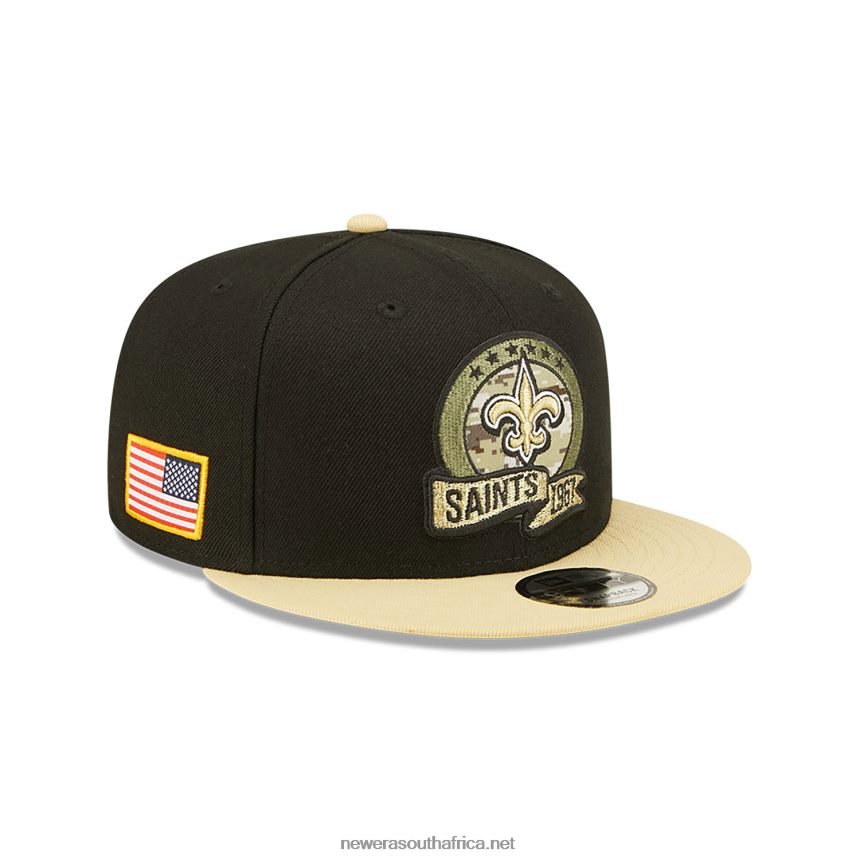 New Orleans Saints NFL Salute to Service Black 9FIFTY Snapback Cap New Era TRBRBN2129