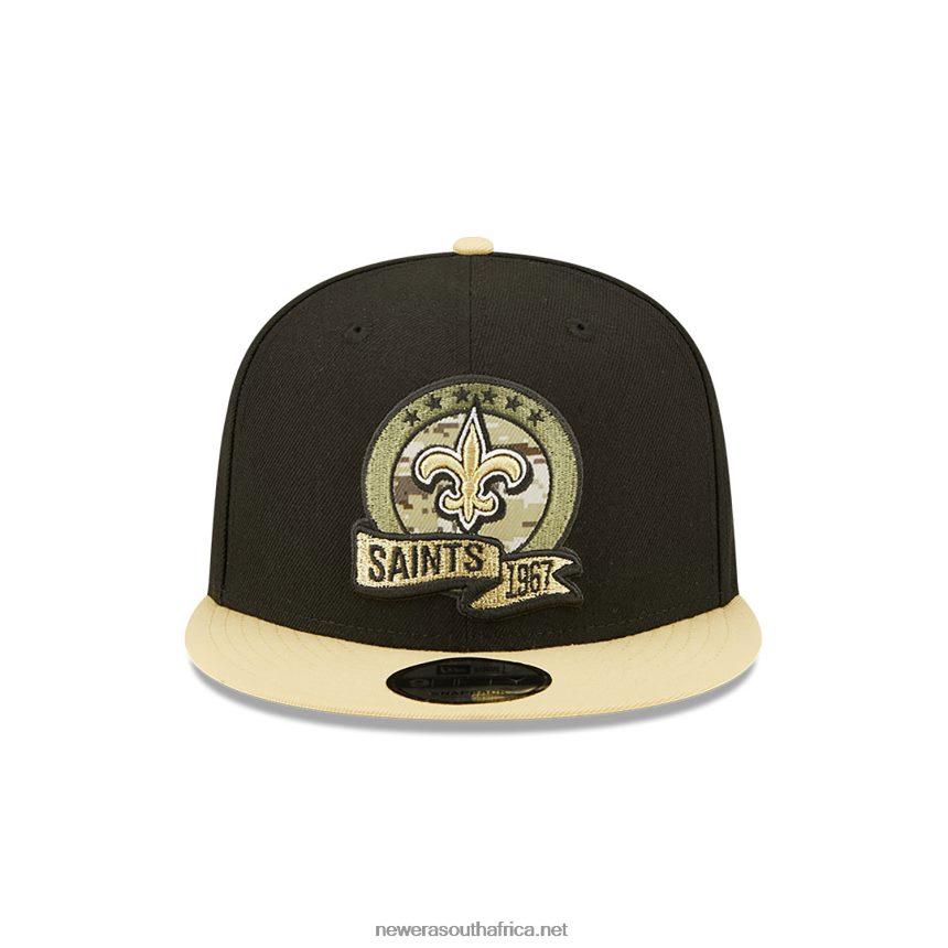 New Orleans Saints NFL Salute to Service Black 9FIFTY Snapback Cap New Era TRBRBN2129
