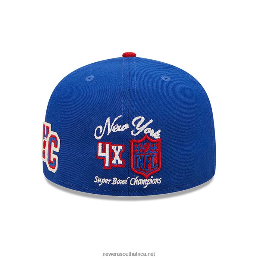 New York Giants NE Letterman Blue 59FIFTY Fitted Cap New Era TRBRBN344