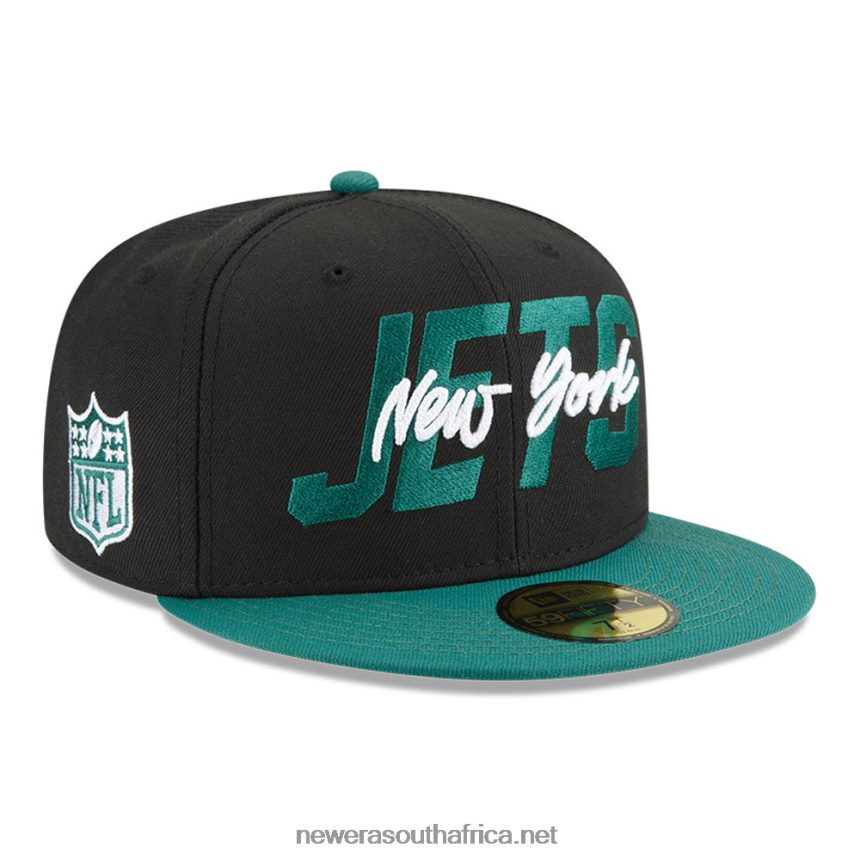 New York Jets NFL Draft Black 59FIFTY Fitted Cap New Era TRBRBN852