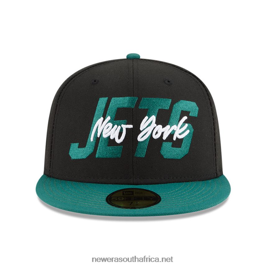 New York Jets NFL Draft Black 59FIFTY Fitted Cap New Era TRBRBN852