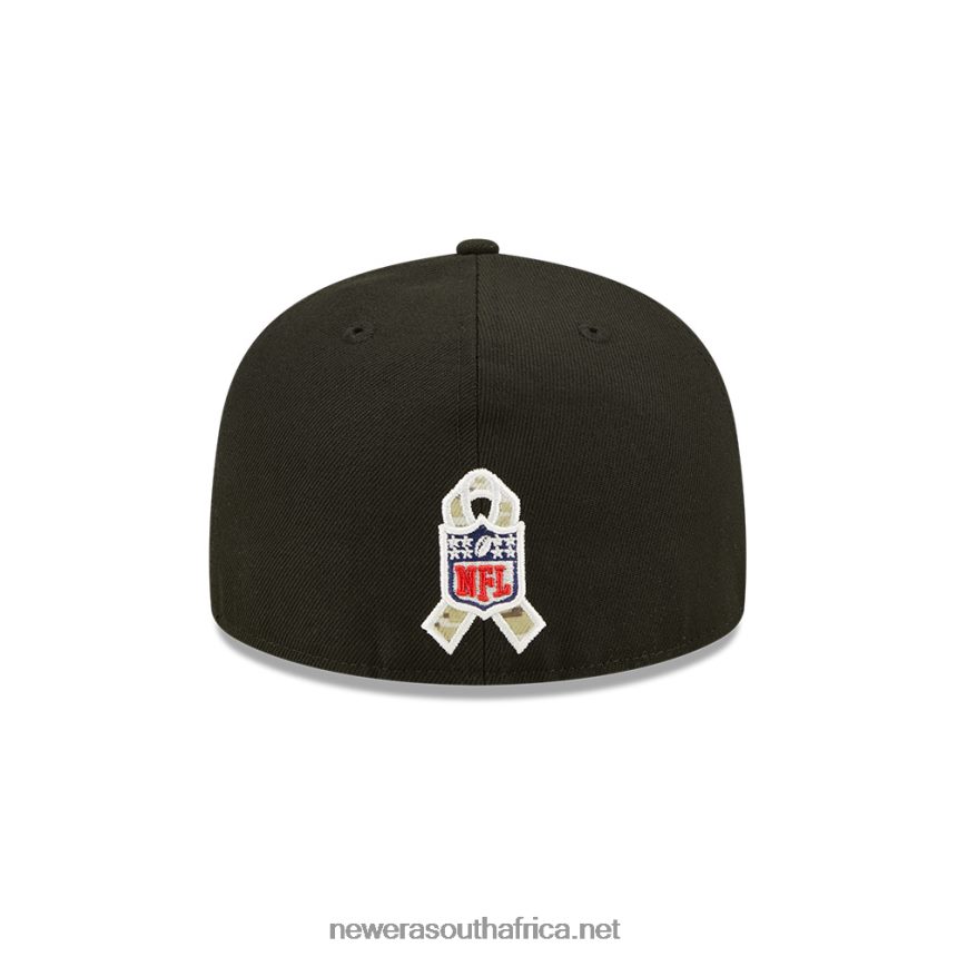 New York Jets NFL Salute to Service Black 59FIFTY Fitted Cap New Era TRBRBN1180