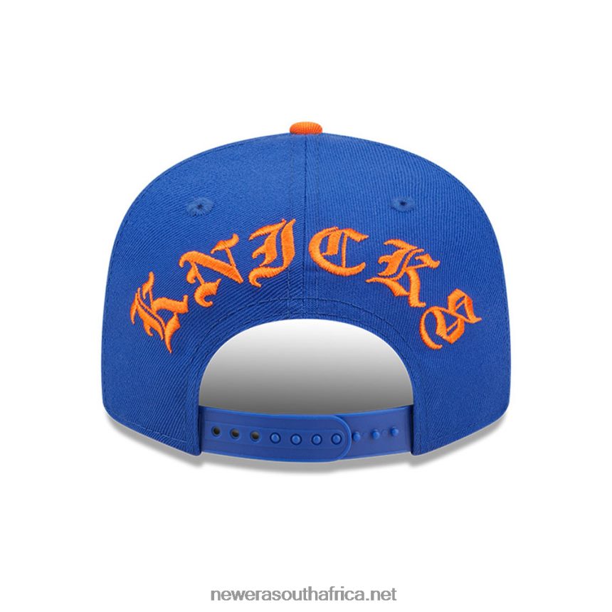 New York Knicks NBA Black Letter Arch Blue 9FIFTY Snapback Cap New Era TRBRBN2013
