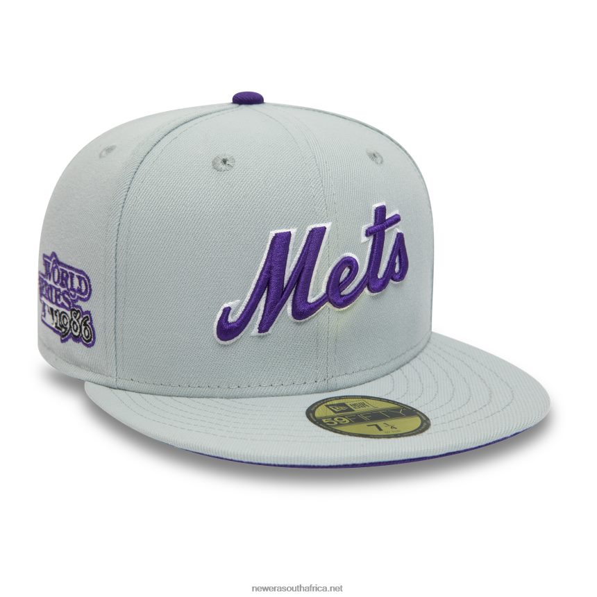 New York Mets 1986 World Series Snow Grey 59FIFTY Fitted Cap New Era TRBRBN1214