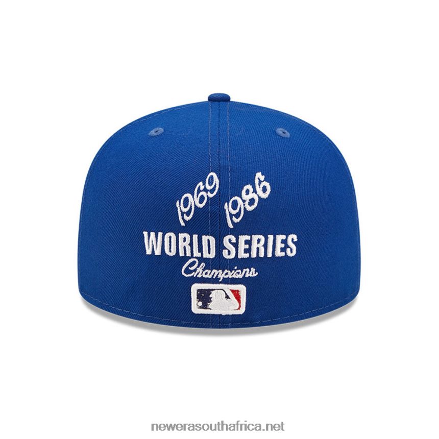 New York Mets Crown Champs Blue 59FIFTY Fitted Cap New Era TRBRBN834