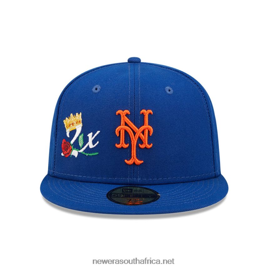 New York Mets Crown Champs Blue 59FIFTY Fitted Cap New Era TRBRBN834
