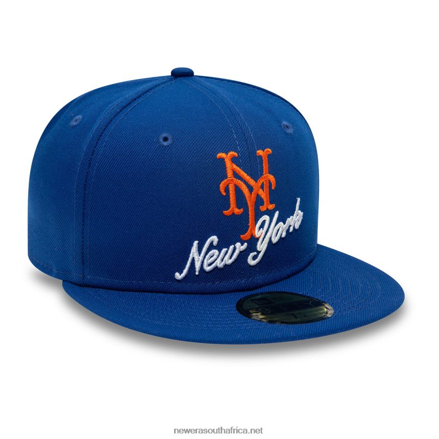 New York Mets Dual Logo Blue 59FIFTY Fitted Cap New Era TRBRBN746