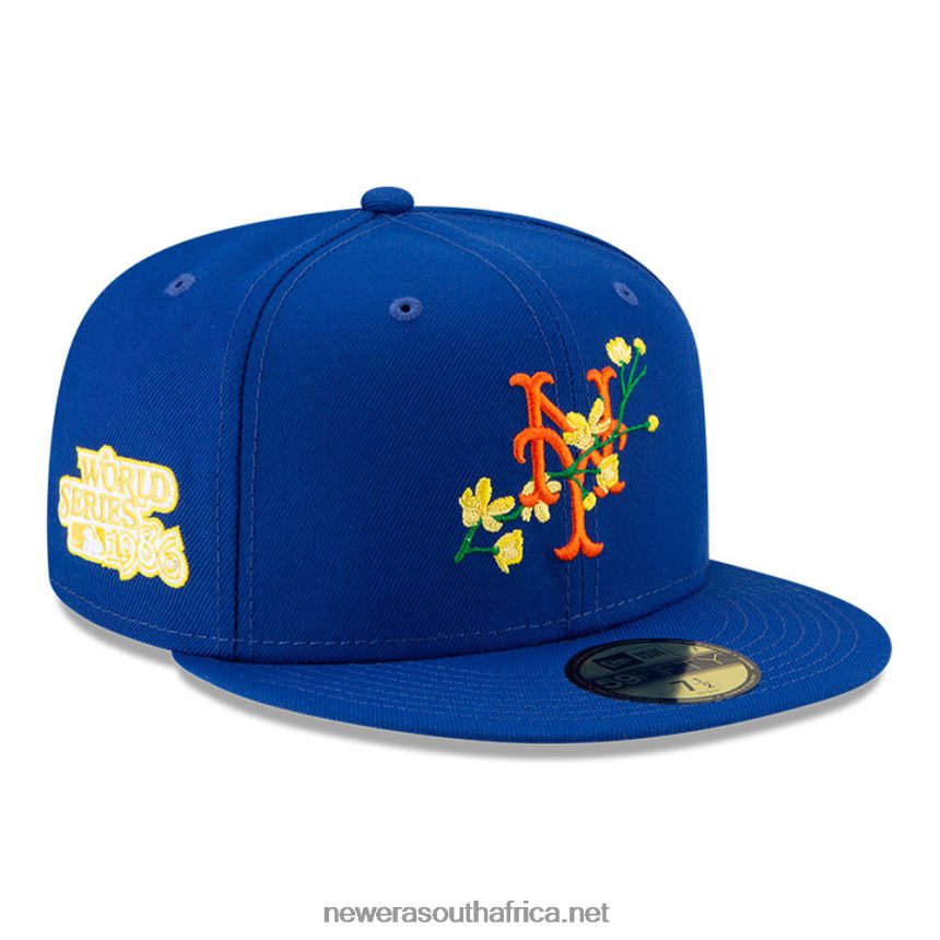 New York Mets MLB Side Patch Bloom Blue 59FIFTY Fitted Cap New Era TRBRBN1031