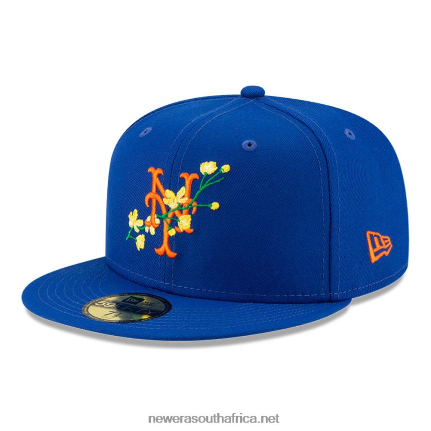 New York Mets MLB Side Patch Bloom Blue 59FIFTY Fitted Cap New Era TRBRBN1031