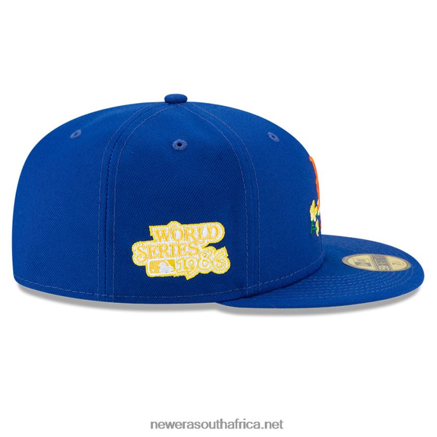 New York Mets MLB Side Patch Bloom Blue 59FIFTY Fitted Cap New Era TRBRBN1031