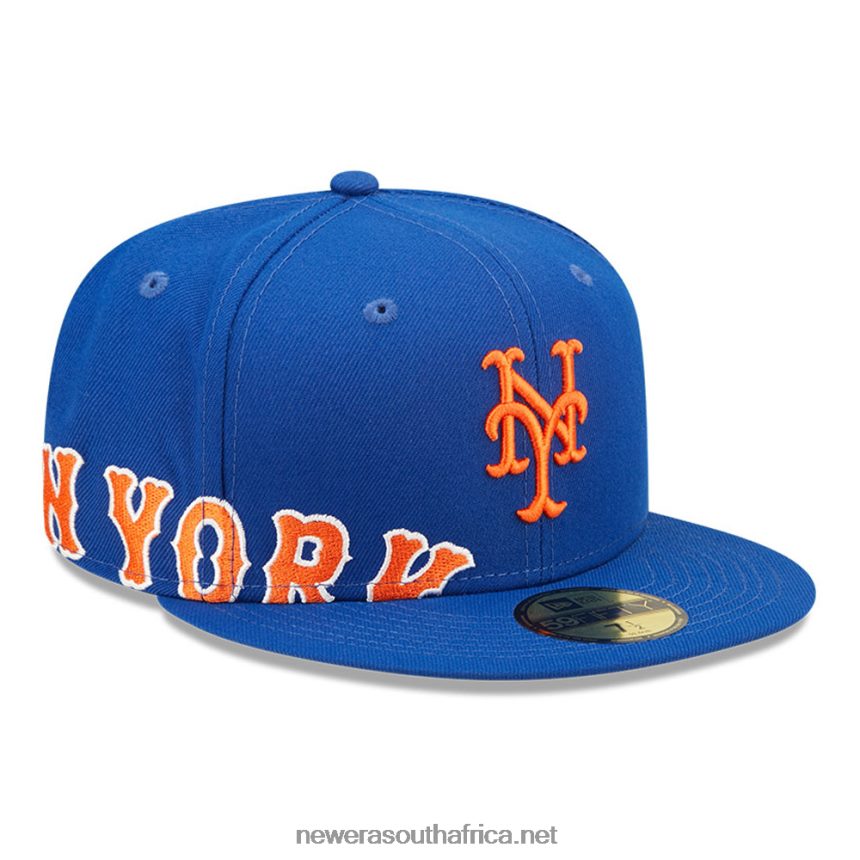 New York Mets MLB Side Split Blue 59FIFTY Fitted Cap New Era TRBRBN483