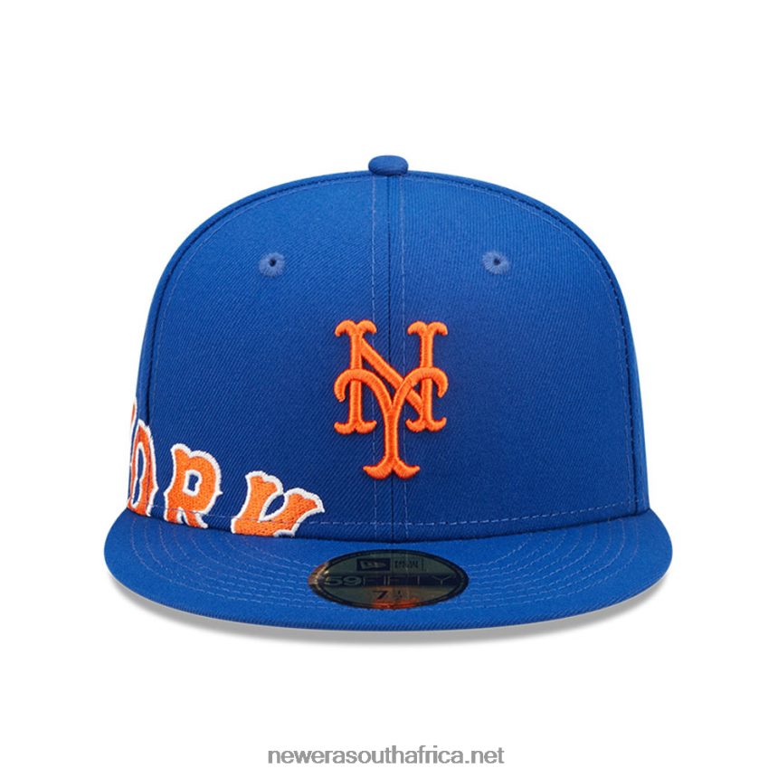 New York Mets MLB Side Split Blue 59FIFTY Fitted Cap New Era TRBRBN483