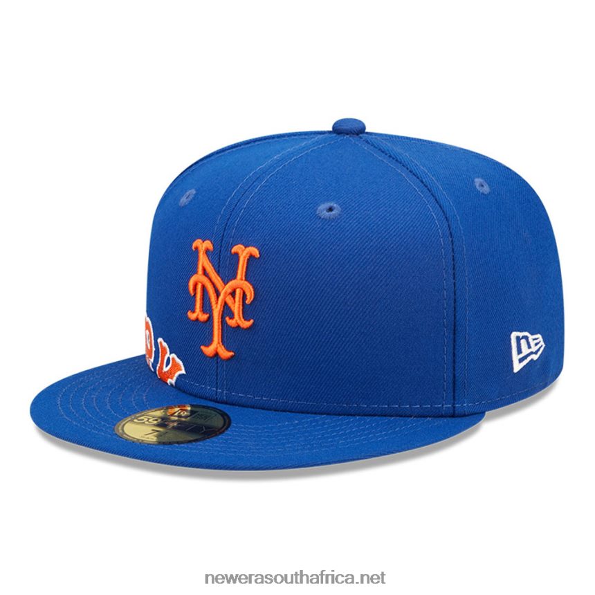 New York Mets MLB Side Split Blue 59FIFTY Fitted Cap New Era TRBRBN483