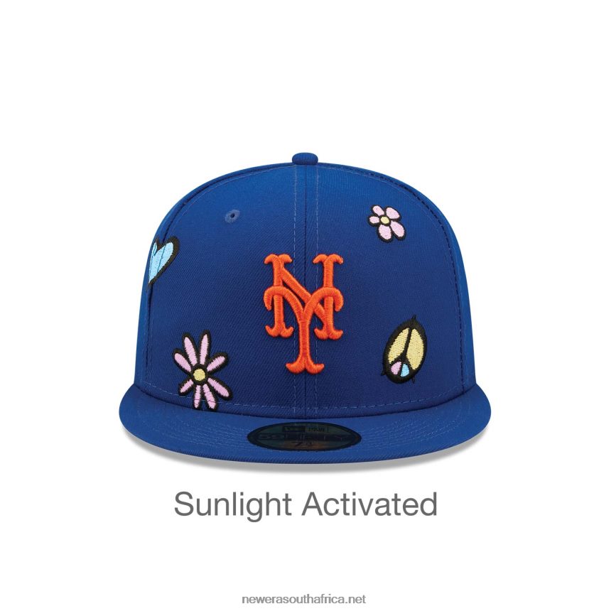 New York Mets MLB Sunlight Pop Navy 59FIFTY Cap New Era TRBRBN425
